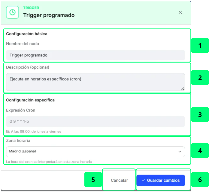 Trigger Programado — Configuración
